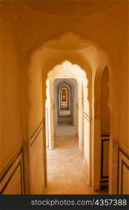 Arched corridor inside the palace, City Palace Complex, Jaipur, Rajasthan, India
