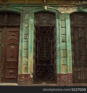 Arched doors of a building, Havana, Cuba