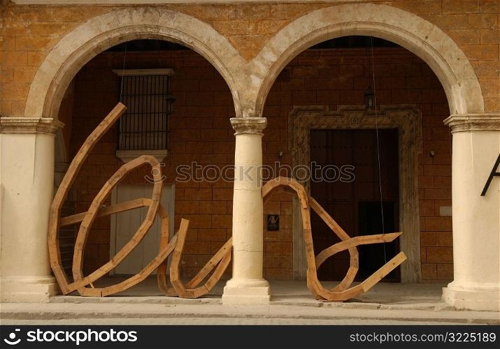 Arched doorway of a building structure, Havana, Cuba
