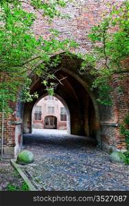 Arched Entrance to the Courtyard in the Dutch City of Zutphen
