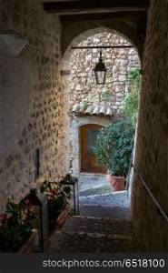 Arched passage in the old village Vence, France.. Arched passage in old village Vence, France.. Arched passage in old village Vence, France.
