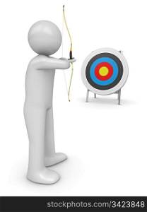 Archer aiming target (3d isolated characters sports series)