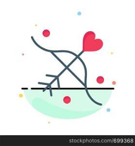 Archery, Love, Marriage, Wedding Abstract Flat Color Icon Template