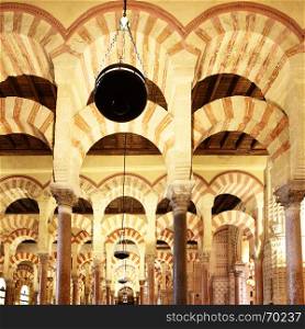 Arches in The Great Mosque of Cordoba (La Mezquita), Spain