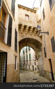 arches of Barrio Calatrava Los Patios in Majorca at Palma de Mallorca Balearic Islands