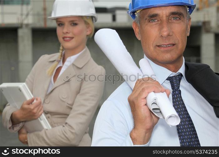 Architect and female assistant