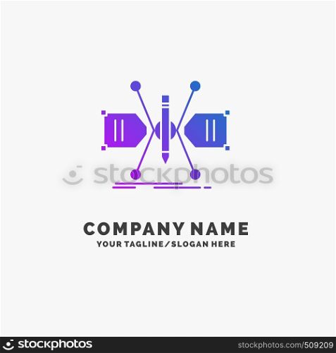 Architect, constructing, grid, sketch, structure Purple Business Logo Template. Place for Tagline.. Vector EPS10 Abstract Template background