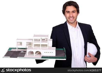 Architect with model