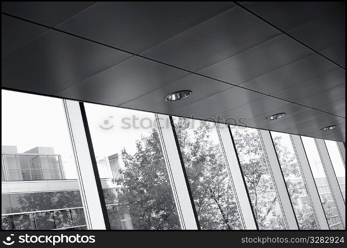 Architectural abstract of windows and ceiling.