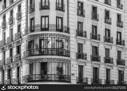Architectural detail in Madrid. Urban landscape, architecture detail in Madrid, Spain