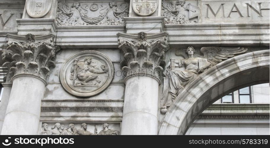 Architectural detail of a building, Lower Manhattan, New York City, New York State, USA