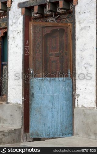 Architectural detail of a doorway, Bhutan