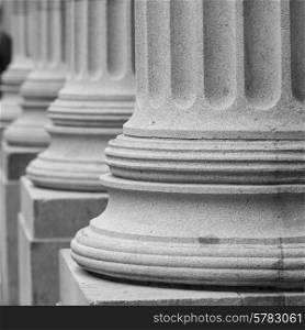 Architectural detail of columns, Manhattan, New York City, New York State, USA