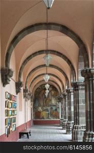Architectural detail of corridor, University School of Fine Arts, San Miguel de Allende, Guanajuato, Mexico