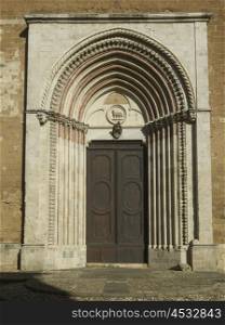 Architectural detail of entrance of a building, Orvieto, Terni Province, Umbria, Italy