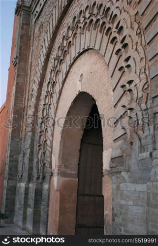 Architectural detail of the Bab Agnaou Gate, Medina, Marrakesh, Morocco