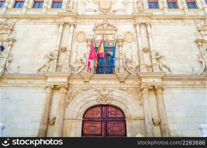 Architectural detail of the Colegio Mayor de San Ildefonso in Alcala de Henares  province of Madrid , Spain, founded in 1499 as the origin of the University of Alcala, is one of the most important works of the Spanish Renaissance
