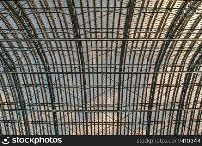 Architectural detail of the redeveloped Lattice ceiling in King Cross station