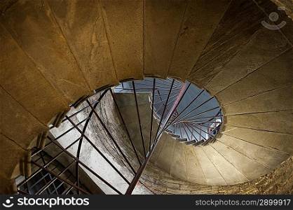 Architectural detail of the spiral staircase in Saint Isaac&acute;s Cathedral, St. Petersburg, Russia