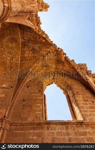 Architectural details of St George of the Greeks Church, inside medieval Famagusta, island of Cyprus
