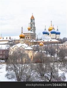 Architectural Ensemble of the Trinity Sergius Lavra in Sergiev Posad, Moscow district, Russia. Winter time. UNESCO World Heritage Site