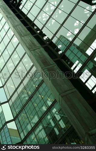Architectural exterior glass detail.