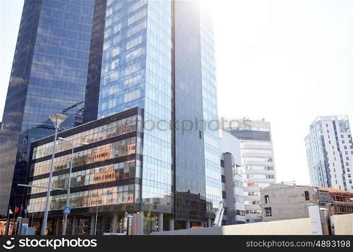 architecture and construction concept - modern office buildings in city. modern office buildings in city