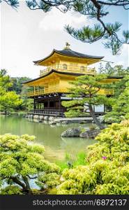 Architecture at Kinkakuji Temple (The Golden Pavilion) in Kyoto, Japan