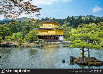 Architecture at Kinkakuji Temple (The Golden Pavilion) in Kyoto, Japan