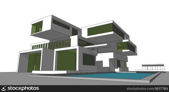 Architecture building 3d illustration, 3D illustration architecture building perspective lines, modern urban architecture abstract background design, Abstract Architecture Background.. 3D illustration architecture building perspective lines.