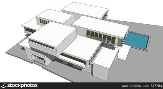 Architecture building 3d illustration, 3D illustration architecture building perspective lines, modern urban architecture abstract background design, Abstract Architecture Background.. 3D illustration architecture building perspective lines.