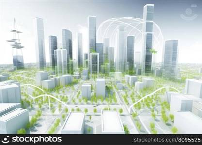 Architecture city scale buildings. Street traffic. Generate Ai. Architecture city scale buildings. Generate Ai