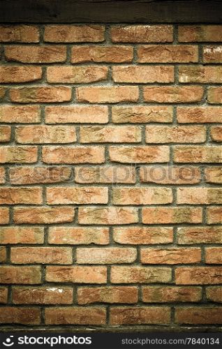 Architecture. Closeup of brown brick wall as texture or background. Architectural detail.