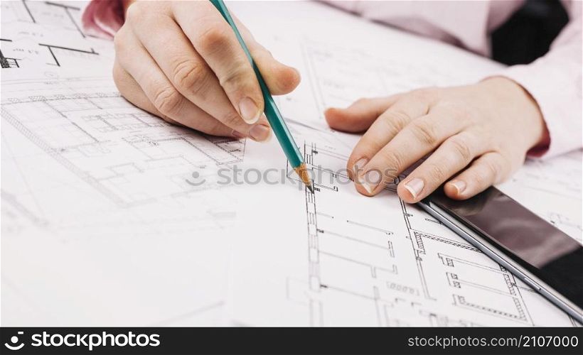 architecture concept with building plan