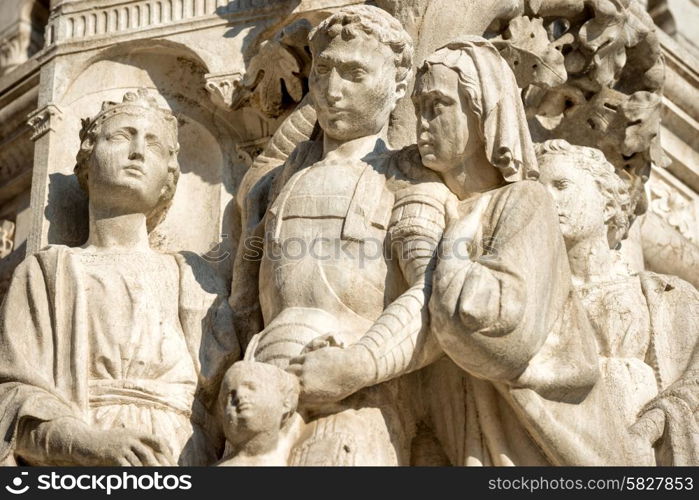 Architecture details- sculpture at San Marco Piazza in Venice, Italy