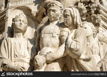Architecture details- sculpture at San Marco Piazza in Venice, Italy