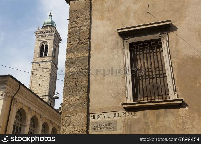 Architecture in the city of Bergamo, Lombardy, Italy