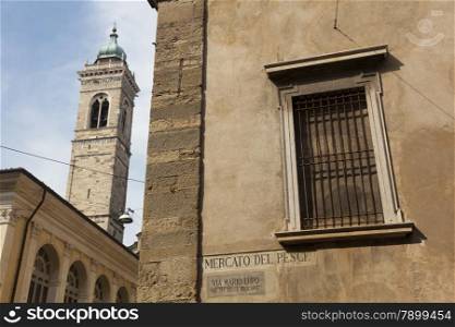 Architecture in the city of Bergamo, Lombardy, Italy