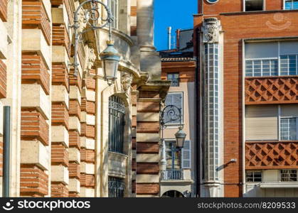 Architecture in the city of Toulouse, Occitanie, southern France