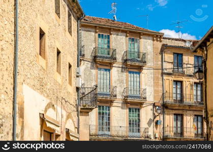 Architecture in the medieval town of Sepulveda, one of the most beautiful villages in Spain, located in the province of Segovia, Castile and Leon, in central Spain