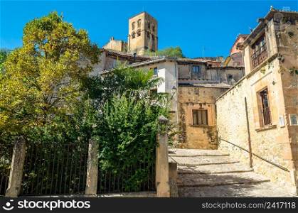 Architecture in the medieval town of Sepulveda, one of the most beautiful villages in Spain, located in the province of Segovia, Castile and Leon, in central Spain