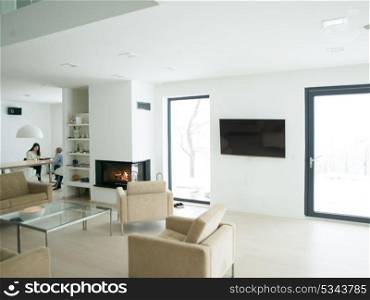 Architecture, Interior, modern apartment, wide living room