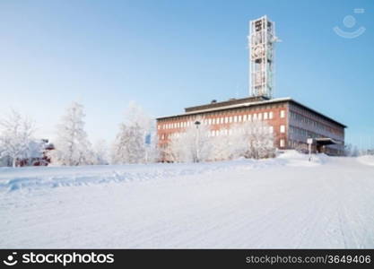 Architecture Kiruna City Hall at dusk twilight Sweden