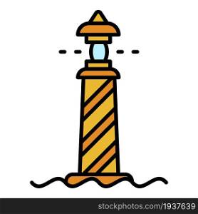 Architecture lighthouse icon. Outline architecture lighthouse vector icon color flat isolated. Architecture lighthouse icon color outline vector