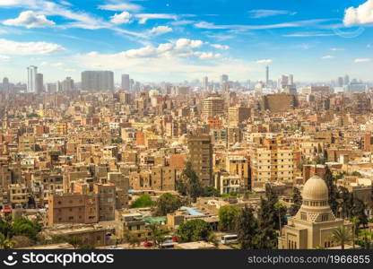 Architecture of Cairo, view on city from above. Architecture of Cairo