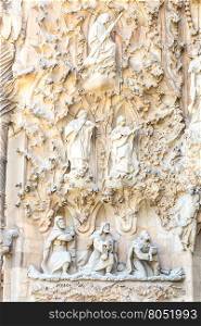 Architecture of La Sagrada Familia Cathedral Barcelona Spain