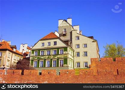 Architecture of the Old Town in Warsaw, Poland