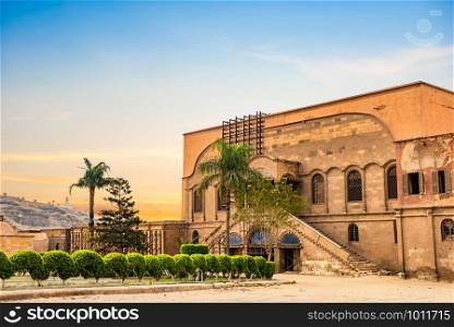 Architecture on the territory of Cairo Citadel at sunset, Egypt. Architecture of Cairo Citadel
