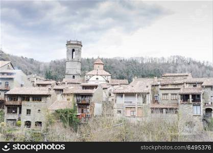 architecture stone houses in rupit