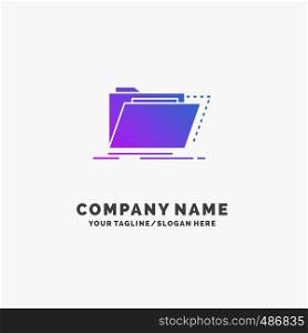 Archive, catalog, directory, files, folder Purple Business Logo Template. Place for Tagline.. Vector EPS10 Abstract Template background